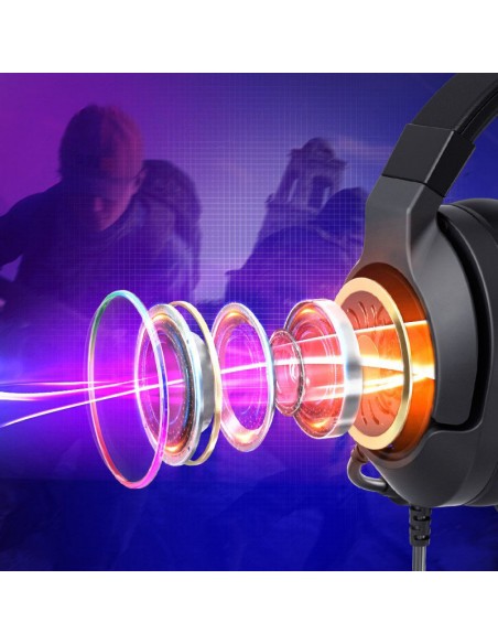 Sparkle RGB laidinės USB ausinės su mikrofonu ir nuotolinio valdymo pultu žaidėjams juodos spalvos Sparkle RGB laidinės USB ausinės su mikrofonu ir nuotolinio valdymo pultu žaidėjams juodos spalvos