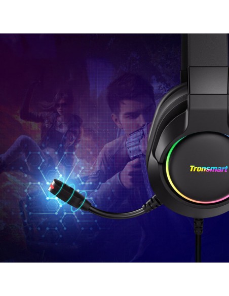 Sparkle RGB laidinės USB ausinės su mikrofonu ir nuotolinio valdymo pultu žaidėjams juodos spalvos Sparkle RGB laidinės USB ausinės su mikrofonu ir nuotolinio valdymo pultu žaidėjams juodos spalvos