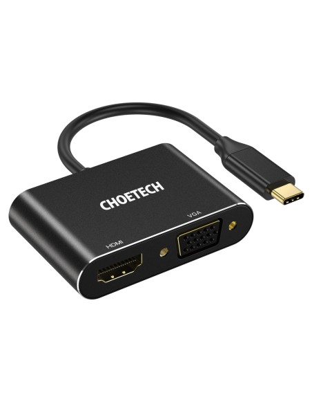 Adapterio skirstytuvas USB Type C – HDMI 4K VGA FullHD juoda Adapterio skirstytuvas USB Type C – HDMI 4K VGA FullHD juoda