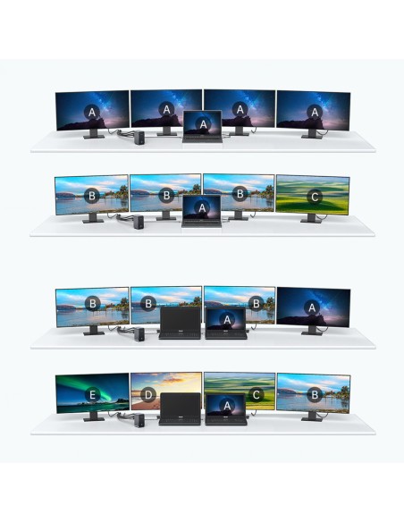 Daugiafunkcis HUB USB Type C PD HDMI 4K VGA RJ45 Mini Jack DC 15in1 pilka Daugiafunkcis HUB USB Type C PD HDMI 4K VGA RJ45 Mini Jack DC 15in1 pilka