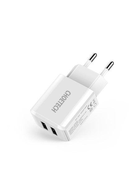Dviejų prievadų įkroviklis 2xUSB-A 10W 2A baltas Dviejų prievadų įkroviklis 2xUSB-A 10W 2A baltas