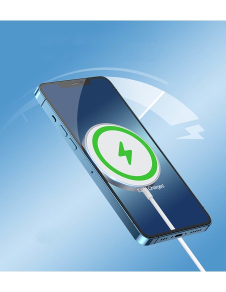 MagSafe Qi 15W belaidis įkroviklis + 20W PD sieninis įkroviklis sidabrinis