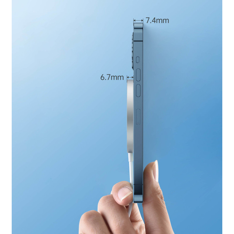 MagSafe Qi 15W belaidis įkroviklis + 20W PD sieninis įkroviklis sidabrinis