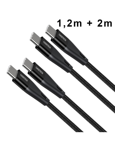 2x C tipo USB kabelis – C tipo USB maitinimo šaltinis 1,2 m ir 2 m juodos spalvos 2x C tipo USB kabelis – C tipo USB maitinimo šaltinis 1,2 m ir 2 m juodos spalvos