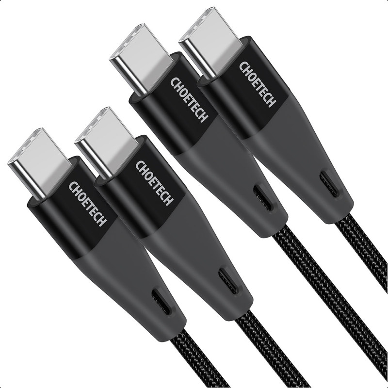 2x C tipo USB kabelis – C tipo USB maitinimo šaltinis 1,2 m ir 2 m juodos spalvos