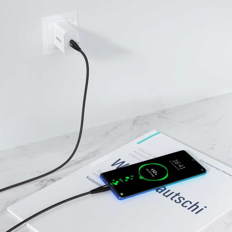 2x C tipo USB kabelis – C tipo USB maitinimo šaltinis 1,2 m ir 2 m juodos spalvos