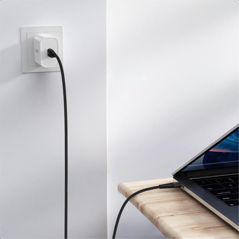 2x C tipo USB kabelis – C tipo USB maitinimo šaltinis 1,2 m ir 2 m juodos spalvos