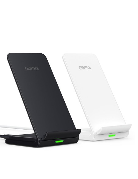 2 x Qi belaidis įkroviklis + stovas 10W SET juodas + baltas