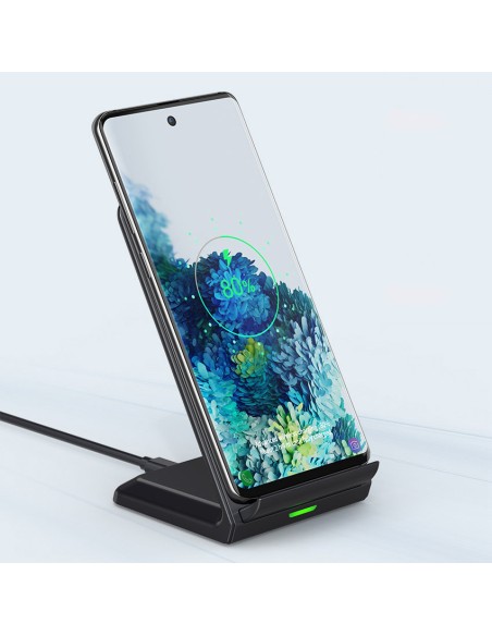 2 x Qi belaidis įkroviklis + stovas 10W SET juodas + baltas