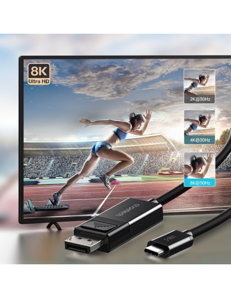Dviejų krypčių laidas DisplayPort – USB Type C 1,8m juodas Dviejų krypčių laidas DisplayPort – USB Type C 1,8m juodas