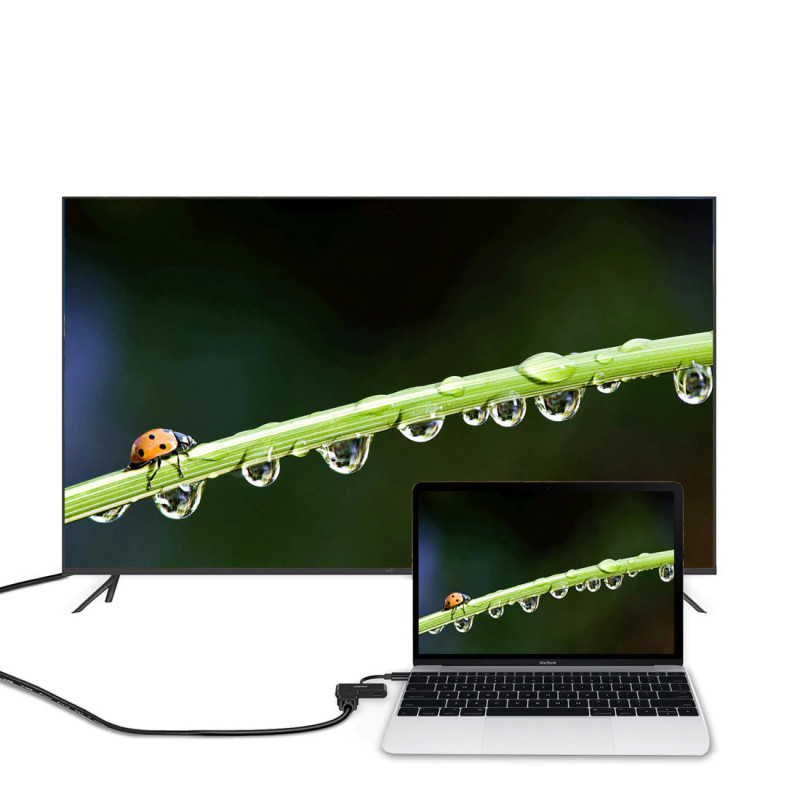 HUB-M03 adapteris USB Type C - HDMI + USB-C Power Delivery juodas