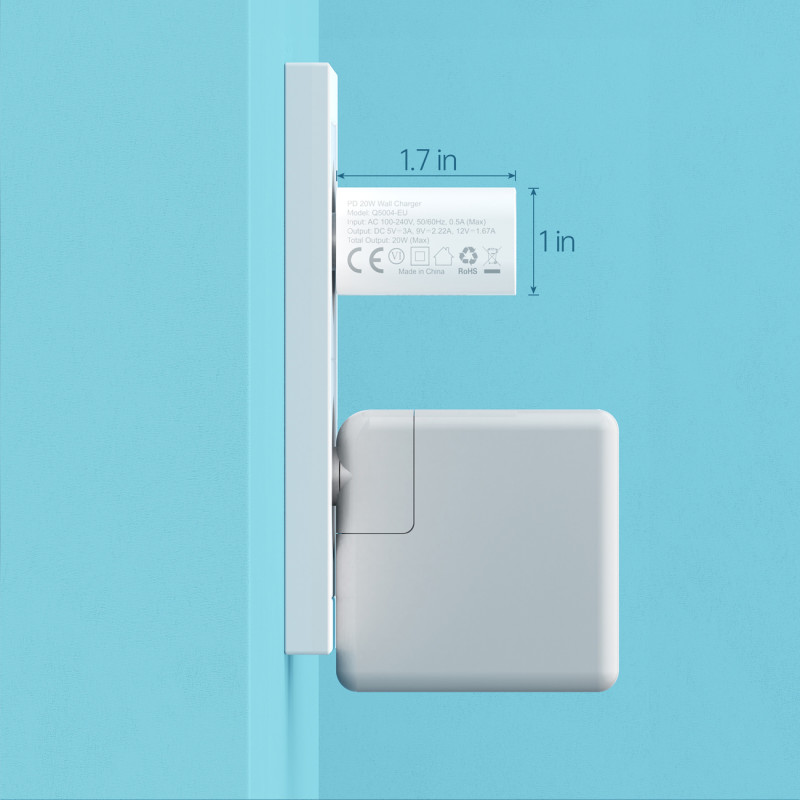 USB įkroviklis Type C PD 20W baltas