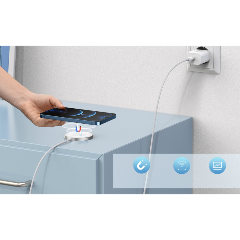MagSafe indukcinis įkroviklis + PD5005 baltas adapteris