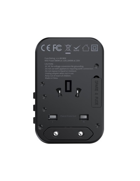 Greitas kelioninis pakrovėjas EU UK US AUS 3xUSB kištukas 30-65W juodas Greitas kelioninis pakrovėjas EU UK US AUS 3xUSB kištukas 30-65W juodas