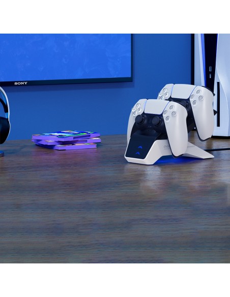 Įkroviklio įkrovimo stotelė Dual Sense PS5 padams juoda + tinklo įkroviklis Įkroviklio įkrovimo stotelė Dual Sense PS5 padams juoda + tinklo įkroviklis