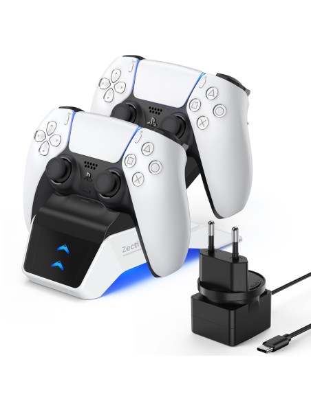 Įkroviklio įkrovimo stotelė Dual Sense PS5 padams juoda + tinklo įkroviklis Įkroviklio įkrovimo stotelė Dual Sense PS5 padams juoda + tinklo įkroviklis