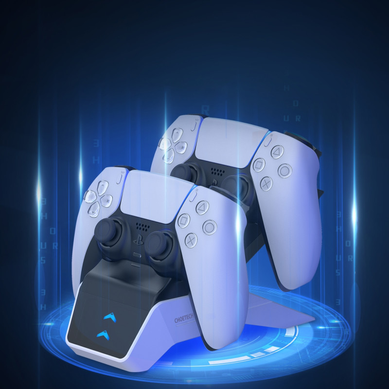 Įkroviklio įkrovimo stotelė Dual Sense PS5 padams juoda + tinklo įkroviklis