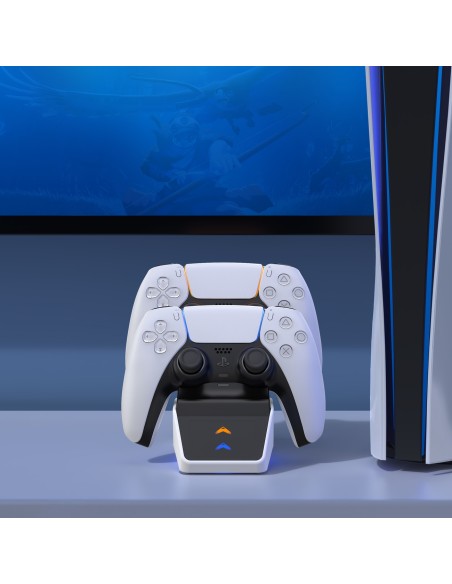 Įkroviklio įkrovimo stotelė Dual Sense PS5 padams juoda + tinklo įkroviklis Įkroviklio įkrovimo stotelė Dual Sense PS5 padams juoda + tinklo įkroviklis