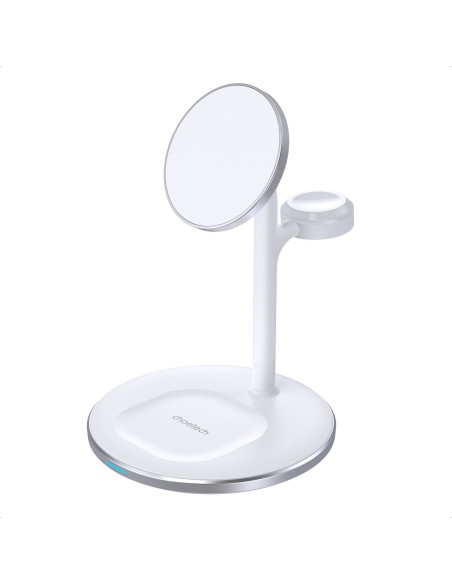Indukcinis belaidis įkroviklis su stovu iPhone Apple Watch AirPods baltas Indukcinis belaidis įkroviklis su stovu iPhone Apple Watch AirPods baltas