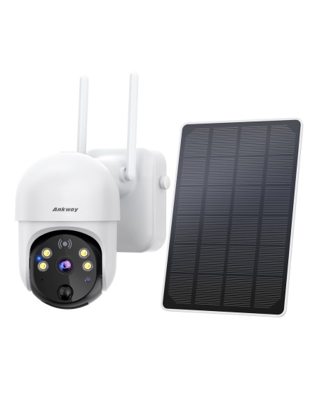 Full HD 1080P saulės kamera su PTZ saulės įkrovikliu 14400mAh balta Full HD 1080P saulės kamera su PTZ saulės įkrovikliu 14400mAh balta