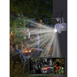 Full HD 1080P saulės kamera su PTZ saulės įkrovikliu 14400mAh balta