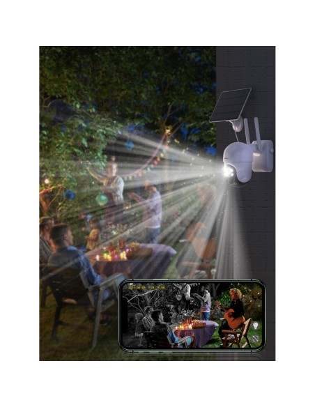 Full HD 1080P saulės kamera su PTZ saulės įkrovikliu 14400mAh balta Full HD 1080P saulės kamera su PTZ saulės įkrovikliu 14400mAh balta