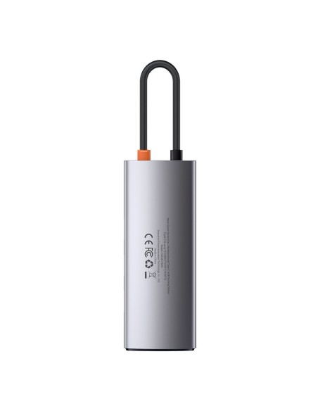Daugiafunkcis HUB 6in1 USB USB-C PD HDMI 3x USB 3.2 RJ45 Pilka Daugiafunkcis HUB 6in1 USB USB-C PD HDMI 3x USB 3.2 RJ45 Pilka