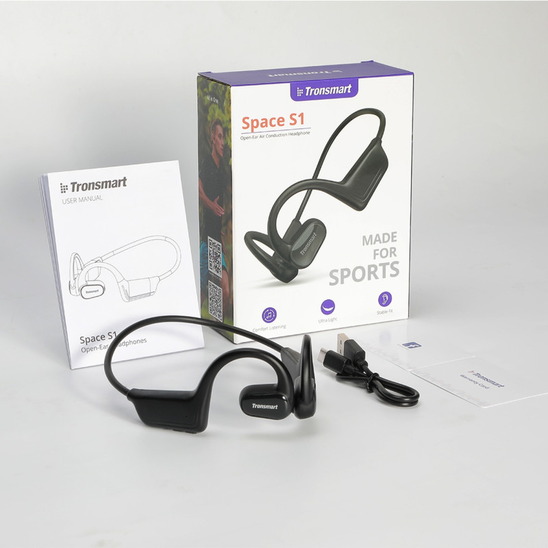 Space S1 Bluetooth belaidės ausinės juodos