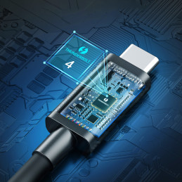 USB-C Thunderbolt 4 kabelis 0,8 m juodas