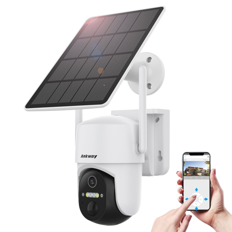 WiFi kamera su Android iOS IR LED valdymo programėle + 5W saulės baterija