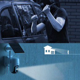 WiFi kamera su Android iOS IR LED valdymo programėle + 5W saulės baterija