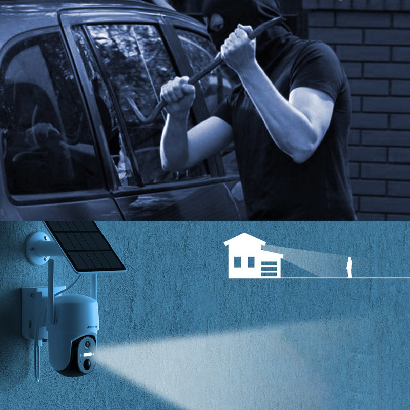 WiFi kamera su Android iOS IR LED valdymo programėle + 5W saulės baterija