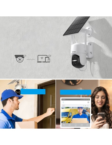 WiFi kamera su Android iOS IR LED valdymo programėle + 5W saulės baterija WiFi kamera su Android iOS IR LED valdymo programėle + 5W saulės baterija