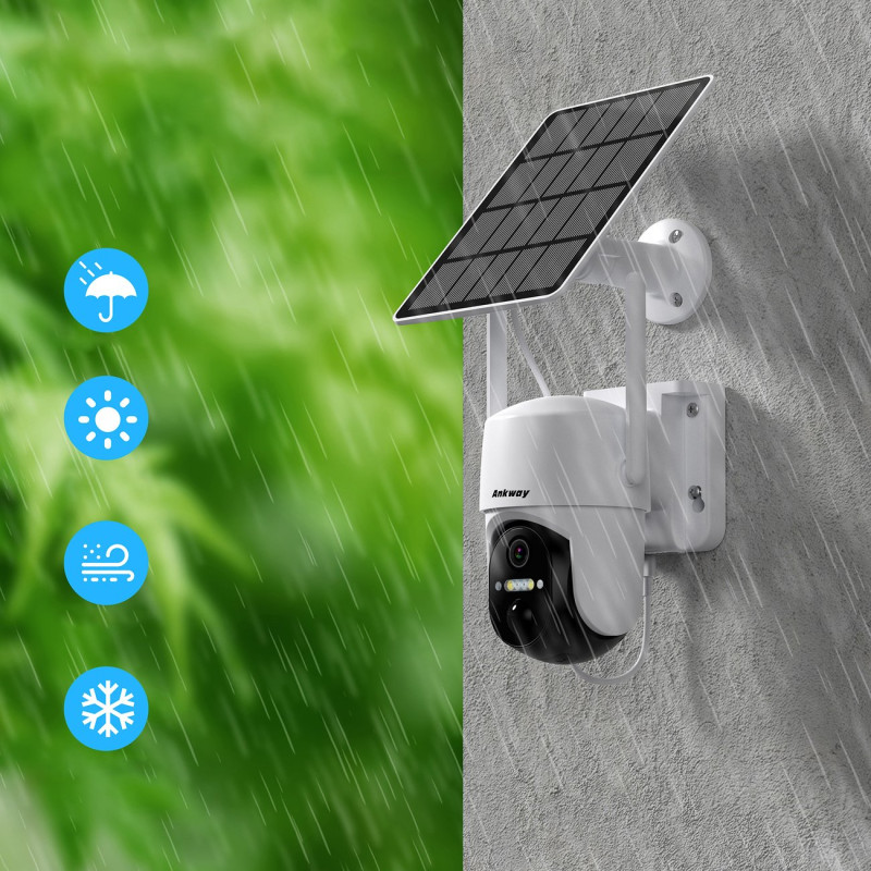 WiFi kamera su Android iOS IR LED valdymo programėle + 5W saulės baterija