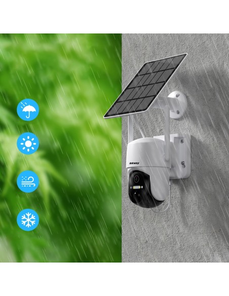 WiFi kamera su Android iOS IR LED valdymo programėle + 5W saulės baterija WiFi kamera su Android iOS IR LED valdymo programėle + 5W saulės baterija