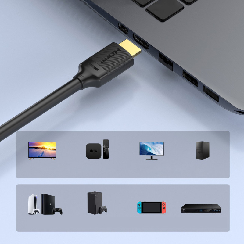 HDMI 2.1 kabelis XHH-TP20 3D Dynamic HDR 2m juodas