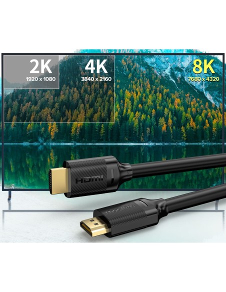 HDMI 2.1 kabelis XHH-TP20 3D Dynamic HDR 2m juodas HDMI 2.1 kabelis XHH-TP20 3D Dynamic HDR 2m juodas
