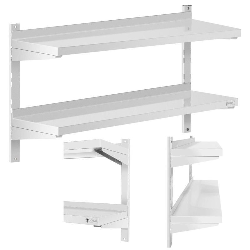 Dviguba reguliuojama sieninė gastronominė lentyna STEEL 100 x 30 cm Dviguba reguliuojama sieninė gastronominė lentyna STEEL 100 x 30 cm