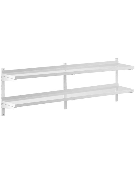 Dviguba reguliuojama sieninė gastronominė lentyna STEEL 200 x 30 cm Dviguba reguliuojama sieninė gastronominė lentyna STEEL 200 x 30 cm