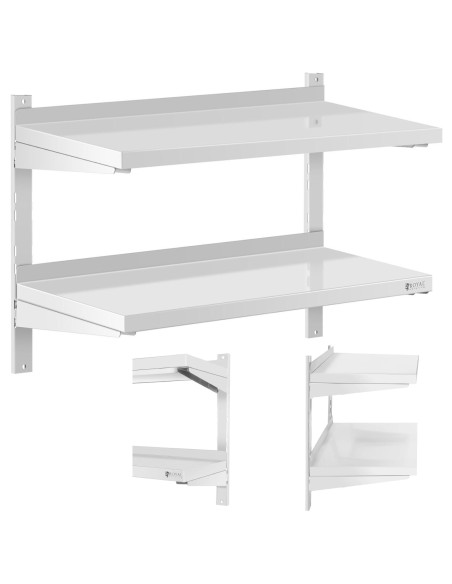 Dviguba reguliuojama sieninė gastronominė lentyna STEEL 80 x 40 cm Dviguba reguliuojama sieninė gastronominė lentyna STEEL 80 x 40 cm