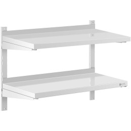 Dviguba reguliuojama sieninė gastronominė lentyna STEEL 80 x 40 cm