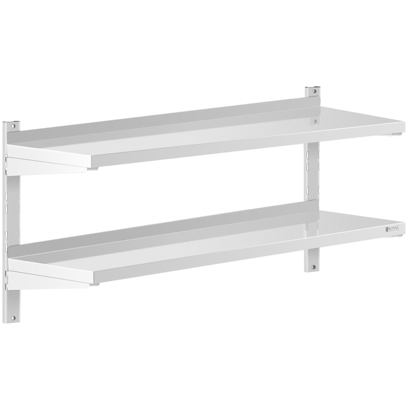 Dviguba reguliuojama sieninė gastronominė lentyna STEEL 120 x 40 cm