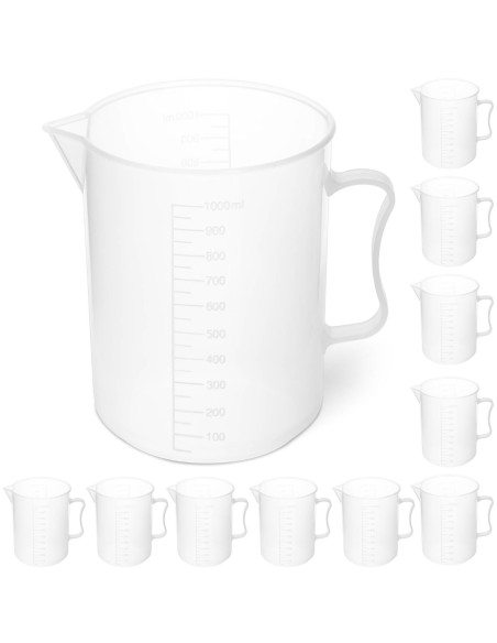 Plastikinė laboratorinė stiklinė su padalomis 1000 ml - 10 vnt. Plastikinė laboratorinė stiklinė su padalomis 1000 ml - 10 vnt.