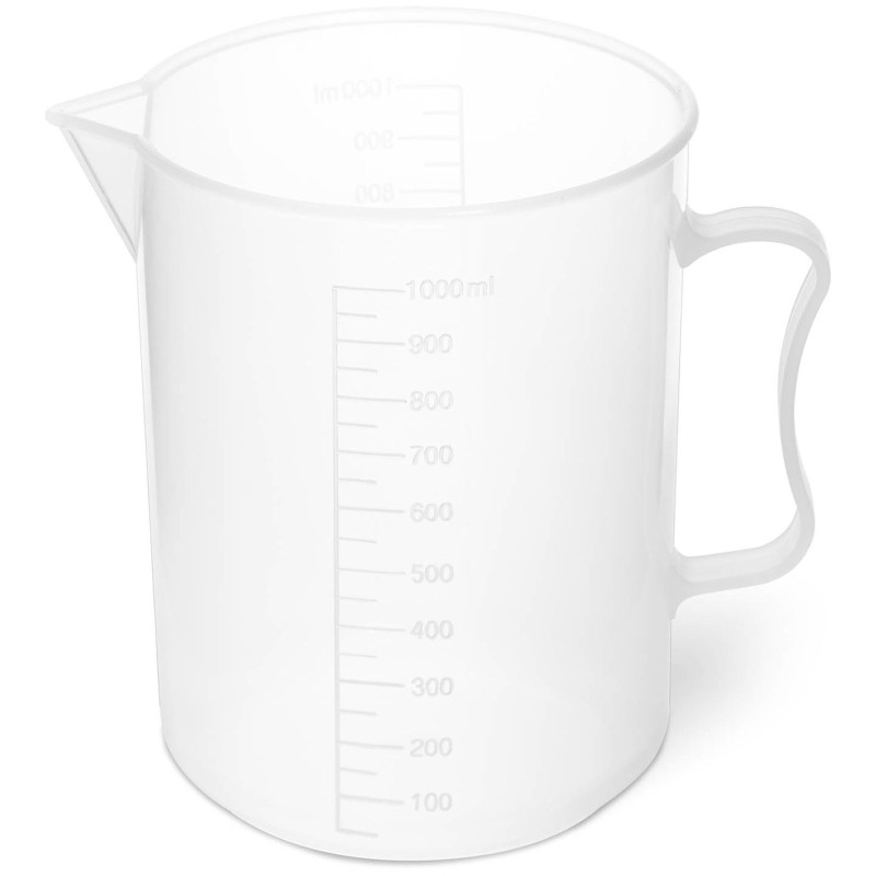 Plastikinė laboratorinė stiklinė su padalomis 1000 ml - 10 vnt.