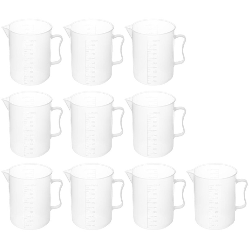 Plastikinė laboratorinė stiklinė su padalomis 1000 ml - 10 vnt.