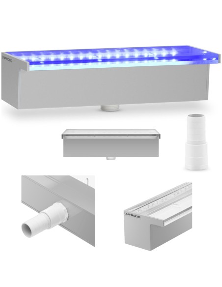 Krioklio snapelio sienelės kaskados sodo tvenkiniui LED 30 cm, srautas 30 mm Krioklio snapelio sienelės kaskados sodo tvenkiniui LED 30 cm, srautas 30 mm