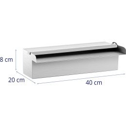 Sieninis kaskadinis krioklio snapelis tvenkinio sodui su LED lempute 30 cm