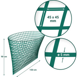Šieno tinklelis arklio šėryklos tinklelis 45 x 45 mm 1500 x 900 mm