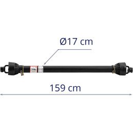 Kardaninis velenas šarnyrinis teleskopinis velenas 160-235 cm 1 3/8'' 6 dantukai