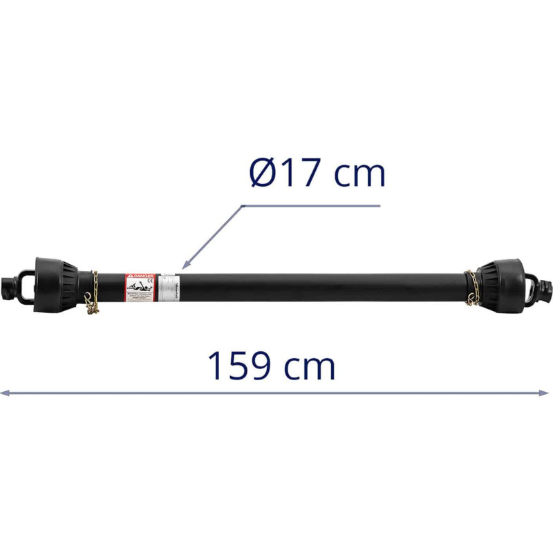 Kardaninis velenas šarnyrinis teleskopinis velenas 160-235 cm 1 3/8'' 6 dantukai